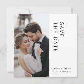 Einfache Elegante Wedding Foto Square Save The Date (Vorderseite)