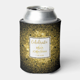 Einfache Elegante Wedding Gold Glam Glitzer Custom Dosenkühler