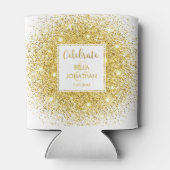 Einfache Elegante Wedding Gold Glam Glitzer Custom Dosenkühler (Rückseite)