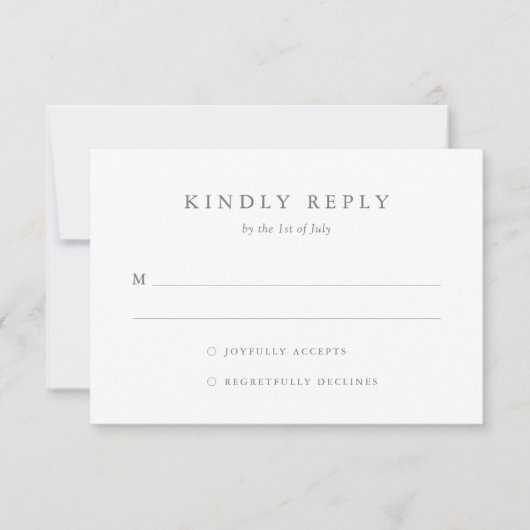 Einfache Elegante Wedding RSVP Karte (Vorderseite)