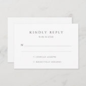 Einfache Elegante Wedding RSVP Karte (Vorne/Hinten)