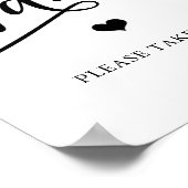 Einfache Elegante Wedding Shower FANS Zeichen Poster (Ecke)