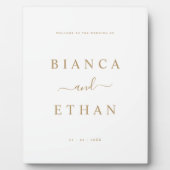 Einfache Elegante Wedding Tabletop Begrüßungszeich Fotoplatte (Vorderseite)