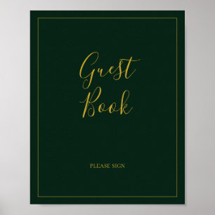 Einfache Elegante Weihnachten Green Guest Book S Poster