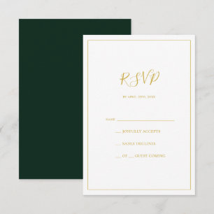 Einfache Elegante Weihnachten   Green RSVP Card