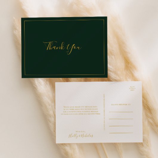 Einfache Elegante Weihnachten | Green Wedding Dank Postkarte
