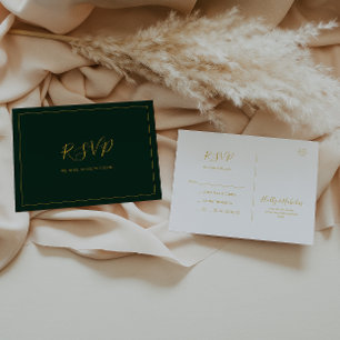 Einfache Elegante Weihnachten   Green Wedding RSVP Postkarte