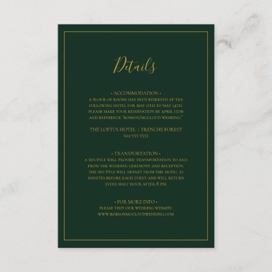 Einfache Elegante Weihnachten | Grüne Details Begleitkarte (Vorderseite)