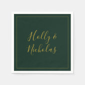 Einfache Elegante Weihnachten | Grüne Hochzeit Nap Serviette (Vorderseite)
