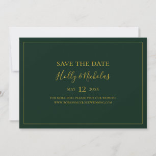 Einfache Elegante Weihnachten Horizontal grün Save The Date