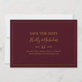 Einfache Elegante Weihnachten | Horizontal rot Save The Date (Vorderseite)