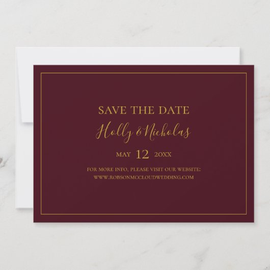 Einfache Elegante Weihnachten | Horizontal rot Save The Date (Vorderseite)