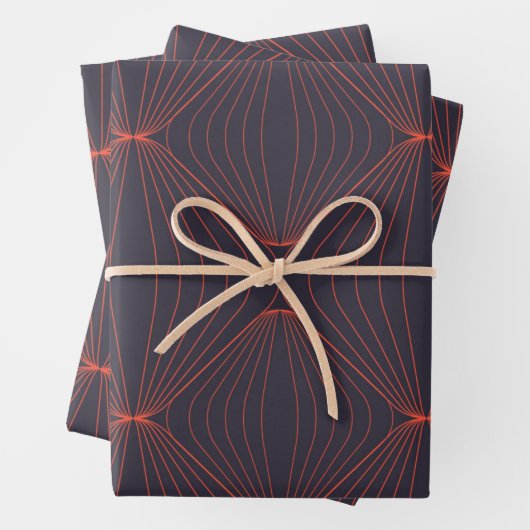 Einfache, elegante Weihnachten-inspirierte grafisc Geschenkpapier Set (Beispiel)