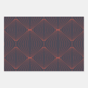 Einfache, elegante Weihnachten-inspirierte grafisc Geschenkpapier Set