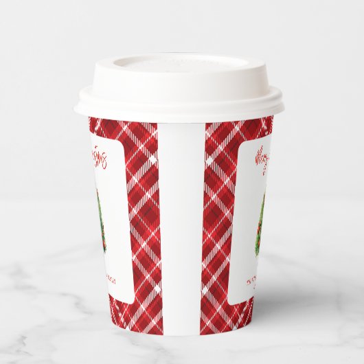 Einfache Elegante Weihnachten Pine Tree Pappbecher (Links)