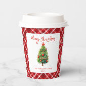 Einfache Elegante Weihnachten Pine Tree Pappbecher (Rückseite)