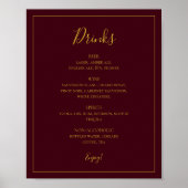 Einfache Elegante Weihnachten | Red Drinks Menu Si Poster (Vorne)