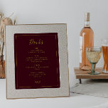 Einfache Elegante Weihnachten | Red Drinks Menu Si Poster<br><div class="desc">Dieses schlichte Weihnachtsfest | Rote Getränke-Menü-Schild ist perfekt für Ihre minimalistische moderne Winterhochzeit. Die klassische Luxus-Kalligraphie aus Gold, die traditionelle rote Kalligrafie, die alle von einem minimalen Rahmen gesäumt sind, vervollständigt das bunte Ambiente, das Sie suchen. Sie können mit Ihren eigenen Fotos oder Grafiken personalisieren oder sie behalten, wie es...</div>