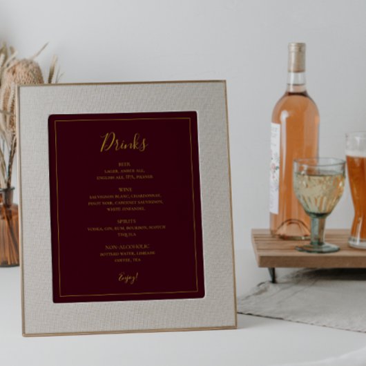 Einfache Elegante Weihnachten | Red Drinks Menu Si Poster