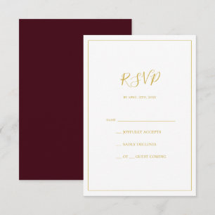Einfache Elegante Weihnachten   Red RSVP Card Karte
