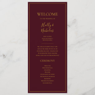 Einfache Elegante Weihnachten Red Wedding Progra Programm