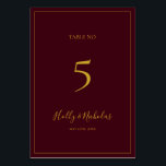 Einfache Elegante Weihnachten | Rote Tischnummer<br><div class="desc">Dieses schlichte Weihnachtsfest | Rote Tischnummer ist perfekt für Ihre minimalistische, moderne Winterhochzeit. Die klassische Luxus-Kalligraphie aus Gold, die traditionelle rote Kalligrafie, die alle von einem minimalen Rahmen gesäumt sind, vervollständigt das bunte Ambiente, das Sie suchen. Sie können mit Ihren eigenen Fotos oder Grafiken personalisieren oder sie behalten, wie es...</div>