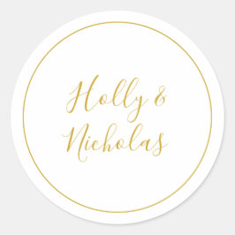 Einfache Elegante Weihnachten | Weißer Umschlag Au Runder Aufkleber