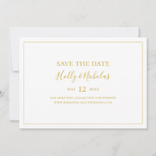 Einfache Elegante Weihnachten Weißes Horizontal Save The Date