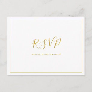 Einfache Elegante Weihnachten White Wedding RSVP Postkarte