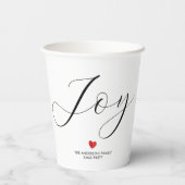 Einfache elegante Weihnachts-Joy-Feier Pappbecher (Rückseite)