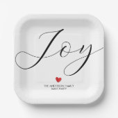 Einfache elegante Weihnachts-Joy-Feier Pappteller (Vorderseite)