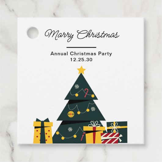 Einfache Elegante Weihnachtsbaum-Geschenkboxen Geschenkanhänger (Vorderseite)