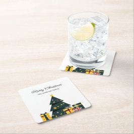 Einfache Elegante Weihnachtsbaum-Geschenkboxen Rechteckiger Pappuntersetzer