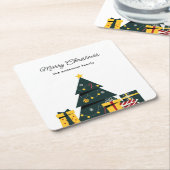 Einfache Elegante Weihnachtsbaum-Geschenkboxen Rechteckiger Pappuntersetzer (angewinkelt)