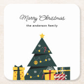 Einfache Elegante Weihnachtsbaum-Geschenkboxen Rechteckiger Pappuntersetzer (Vorderseite)