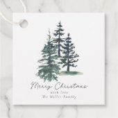 Einfache Elegante Weihnachtsbaum | Kiefernbaum Geschenkanhänger (Vorderseite)