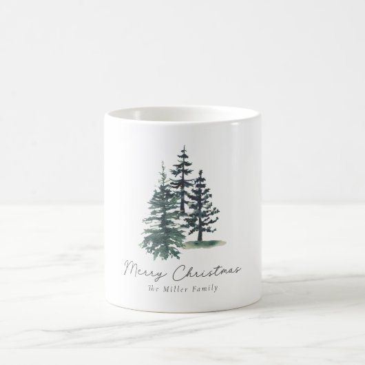 Einfache Elegante Weihnachtsbaum | Kiefernbaum Kaffeetasse (Mittel)