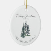 Einfache Elegante Weihnachtsbaum | Kiefernbaum Keramik Ornament (Rechts)