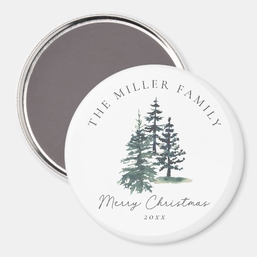Einfache Elegante Weihnachtsbaum | Kiefernbaum Magnet (Vorderseite/Rückseite)