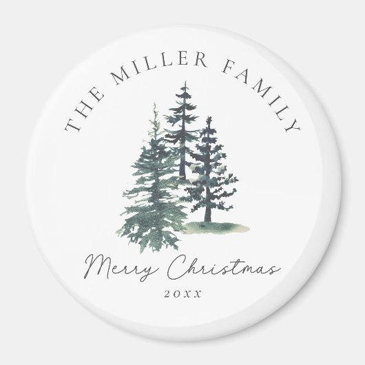 Einfache Elegante Weihnachtsbaum | Kiefernbaum Magnet (Vorne)