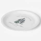 Einfache Elegante Weihnachtsbaum | Kiefernbaum Pappteller (Schrägansicht)