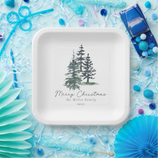 Einfache Elegante Weihnachtsbaum | Kiefernbaum Pappteller (Party)