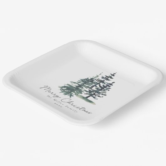 Einfache Elegante Weihnachtsbaum | Kiefernbaum Pappteller (Gewinkelt)