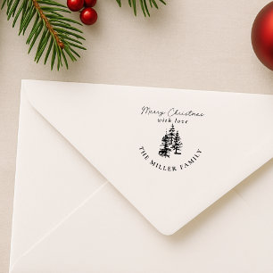 Einfache Elegante Weihnachtsbaum   Kiefernbaum Permastempel