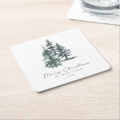 Einfache Elegante Weihnachtsbaum | Kiefernbaum Rechteckiger Pappuntersetzer (angewinkelt)