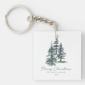 Einfache Elegante Weihnachtsbaum | Kiefernbaum Schlüsselanhänger (Vorderseite)