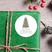 Einfache Elegante Weihnachtsbaum-Rücksendeadresse Runder Aufkleber