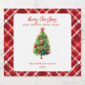 Einfache Elegante Weihnachtsbaume Alkoholflaschenetikett (Einzelnes Label)