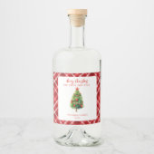 Einfache Elegante Weihnachtsbaume Alkoholflaschenetikett (Vorderseite)