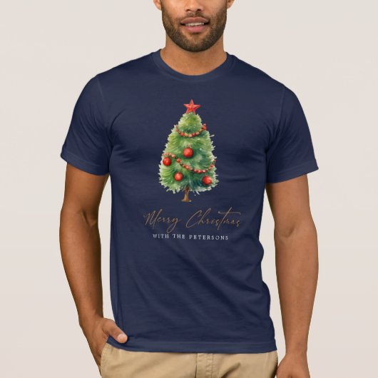 Einfache Elegante Weihnachtsbaume | Navy Blue T-Shirt (Vorderseite)